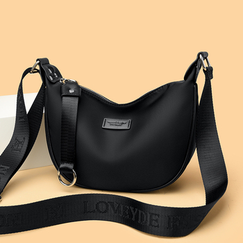 Geantă de subraț din Oxford, stil street-trend, formă ovală, fermoar, buzunar intern pentru telefon