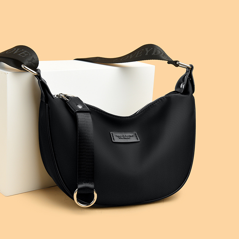 Geantă de subraț din Oxford, stil street-trend, formă ovală, fermoar, buzunar intern pentru telefon