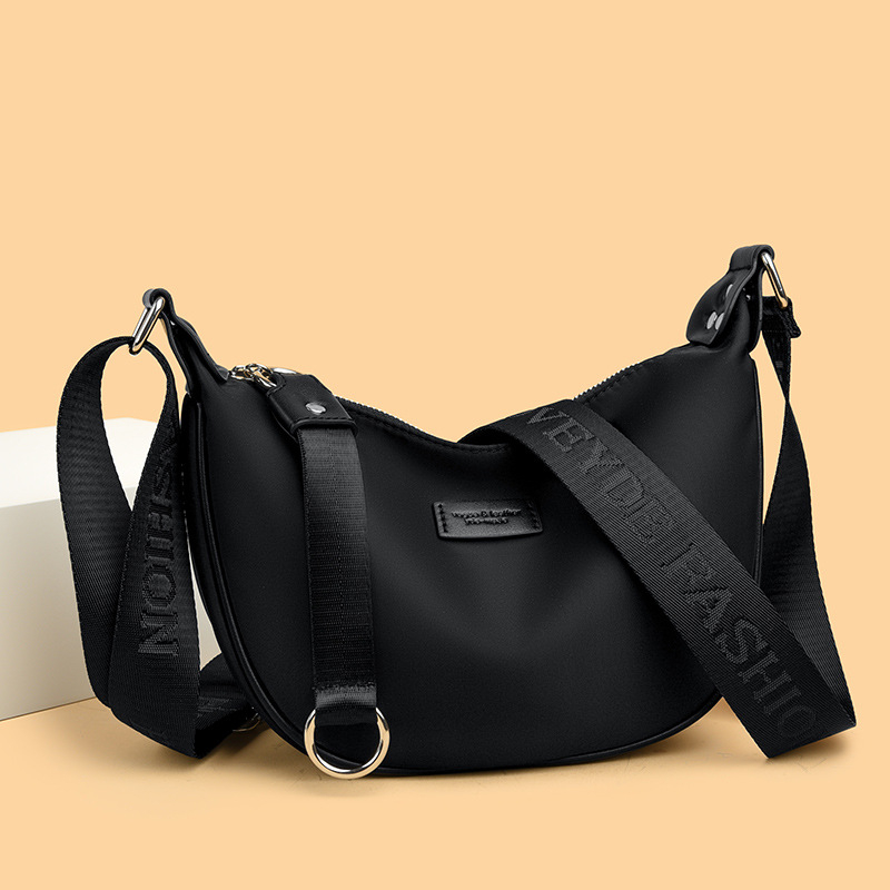 Geantă de subraț din Oxford, stil street-trend, formă ovală, fermoar, buzunar intern pentru telefon