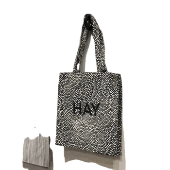 Bavlnená taška na rameno s vyšívaním na stroji, mestský jednoduchý štýl, zips, podšívka z polyesteru