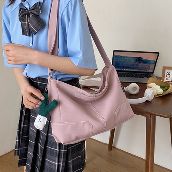 Torba za ramena velike kapacitete (nylon, uspravnan kvadratni oblik, gradski minimalistički stil, otvoren vrh, džep za telefon)