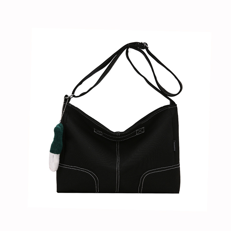 Torba za ramena velike kapacitete (nylon, uspravnan kvadratni oblik, gradski minimalistički stil, otvoren vrh, džep za telefon)