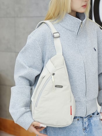 NENGNING crossbody torba, ulični stil, najlon, zatvarač, unutarnji džepovi za telefon i dokumente