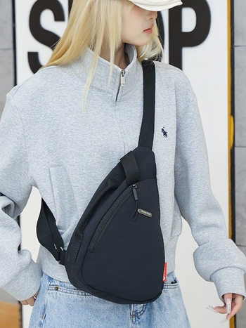 NENGNING crossbody torba, ulični stil, najlon, zatvarač, unutarnji džepovi za telefon i dokumente