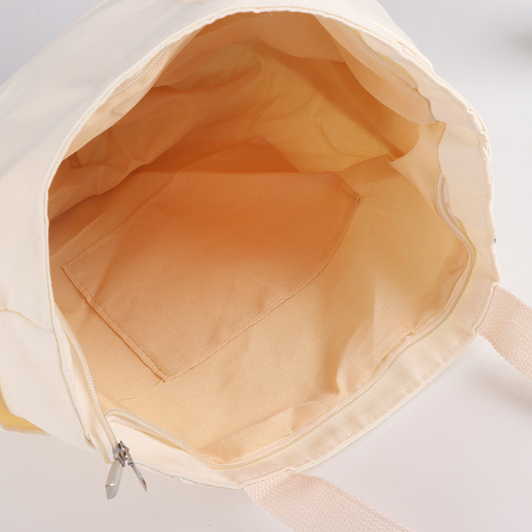 Vászon Tote táska munka és ingázáshoz, sokoldalú válltáska diákoknak könyvek szállításához, cipzáras táska (Anyag: vászon; Stílus: válltáska; Logó nyomtatás: igen; Nyomtatási módszerek: szitanyomás / gépi nyomtatás / digitális nyomtatás / hőtranszfer; Test