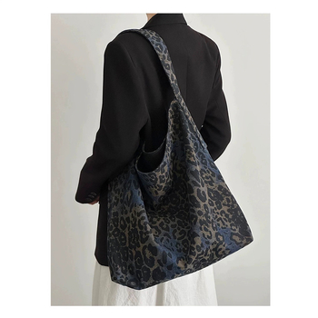 Unisex torba preko tijela s leopard printom, velika kapaciteta, PU materijal, jesen 2025