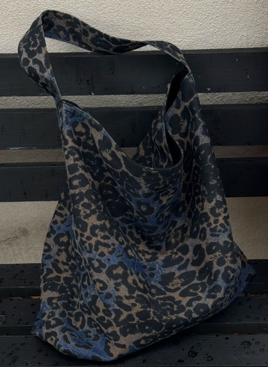 Unisex torba preko tijela s leopard printom, velika kapaciteta, PU materijal, jesen 2025