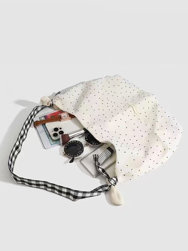 Crossbody torba od platna s točkama, 2025, velika kapaciteta, za svakodnevnu upotrebu