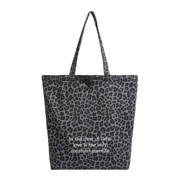 Torba Tote od platna s leopard printom, korejskog stila, zatvaračem i pretincom za telefon