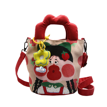 Platnena torba tipa kanta s karikaturnim motivom, preko ramena i crossbody, za svakodnevnu upotrebu