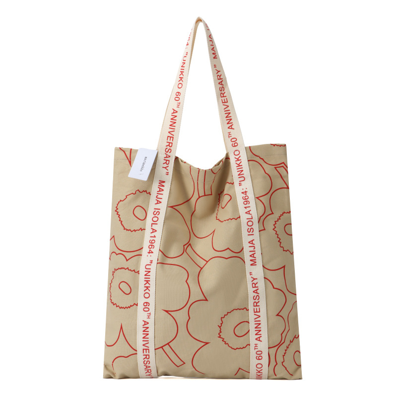 Geantă tote din pânză, formă verticală pătrată, capacitate mare, deschidere deschisă, buzunare interne pentru telefon și card de identitate, căptușeală poliester