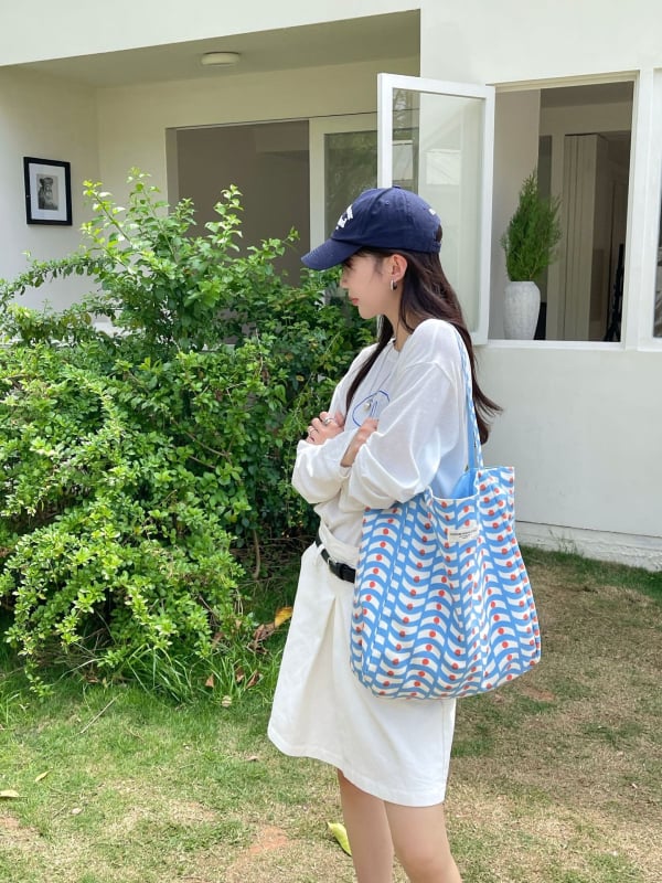 Platnena Tote torba, stil Fresh and Sweet, mekani materijal, za slobodno vrijeme, proljeće 2025