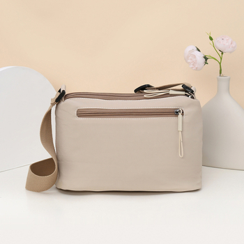 Najlonska crossbody torbica, urbani jednostavan stil, zatvarač, unutarnji pretinac s skrivenim zatvaračem, džep za telefon i ID, poliester podstava, jednoračna naramenica, Lan fulin, ljeto 2025
