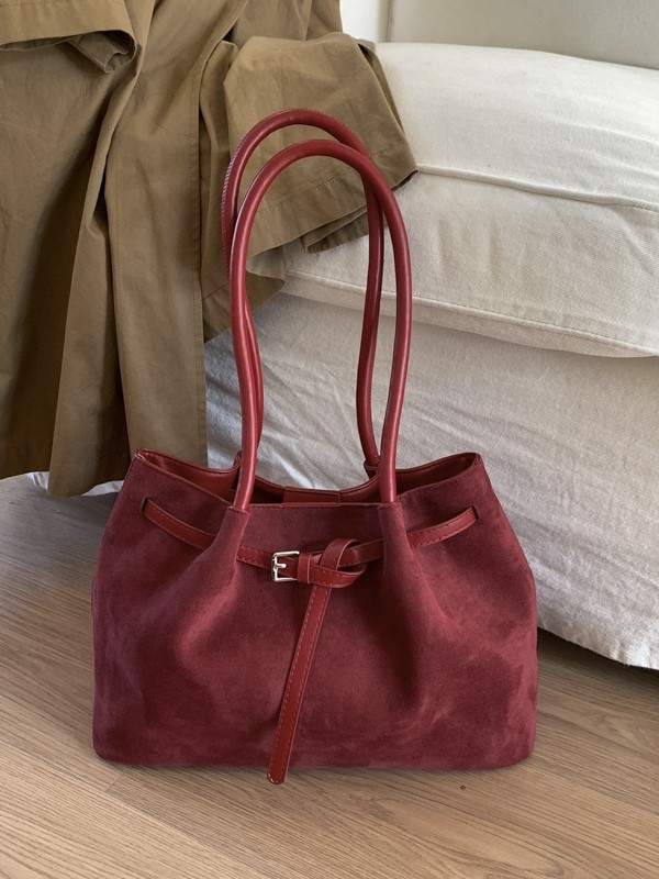 Geantă tote din PU pentru femei, formă orizontală pătrată, închidere magnetică, buzunare interne pentru telefon și documente, căptușeală din poliester