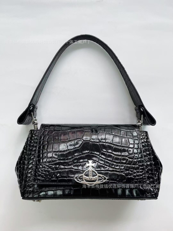 Crossbody torba od PU kože s uzorkom krokodila, s podstavom od najlona, vodoravni kvadratni oblik, otvor s kapicom, unutarnji pretinac sa zatvaračem tip sandwich, s jednom naramenicom