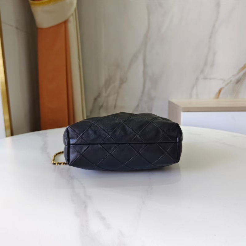 Ženska torbica bucket od prave kože, crna lančana crossbody torba, podlaktna torba, 2025 novi model