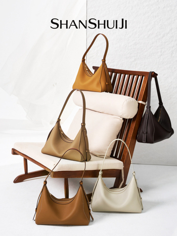 Shanshui Collection 2025 Hobo torba od prvog sloja kože, ženska torba za rame/crossbody, velika kapaciteta tote