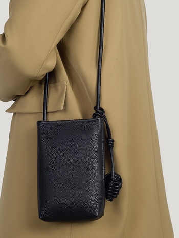 Geantă de telefon pentru femei din piele — stil urban simplu, primul strat de piele de vacă, formă bucket, compartiment pentru telefon în interior, căptușeală moale