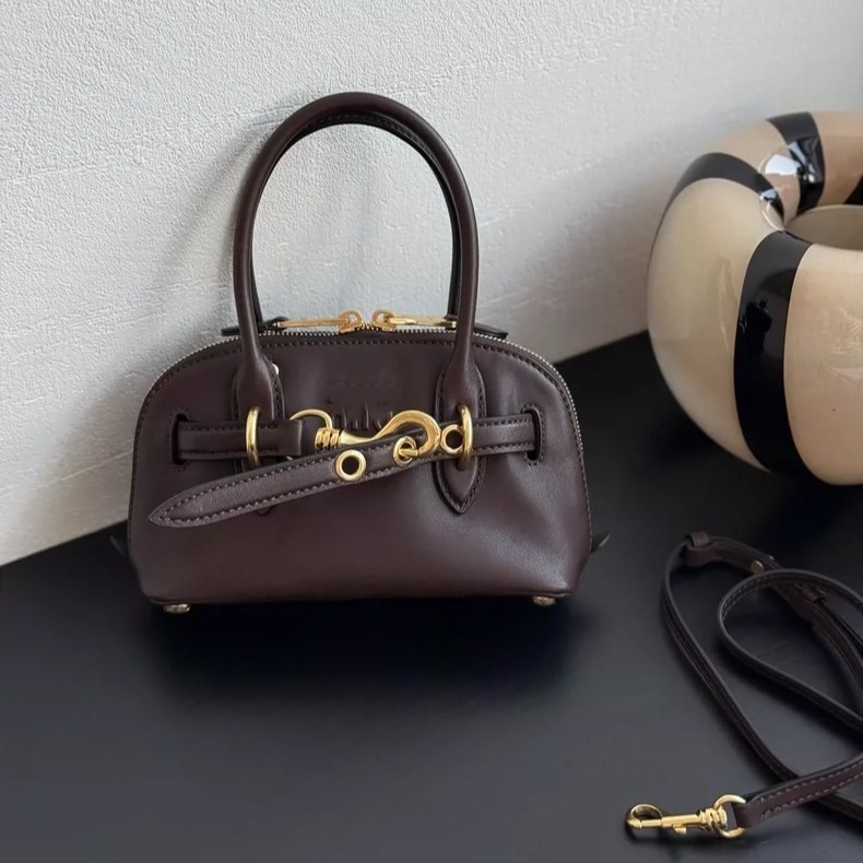 Wow geantă cochilie din piele naturală — stil urban, formă de cochilie, închidere cu fermoar, căptușeală din poliester