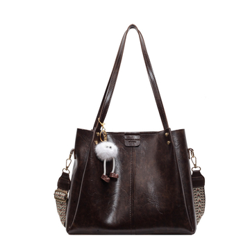 Retro kožna tote torba s plisiranom dizajnom i velikim kapacitetom, unisex