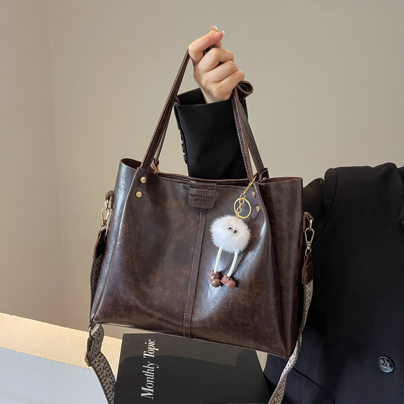 Retro kožna tote torba s plisiranom dizajnom i velikim kapacitetom, unisex