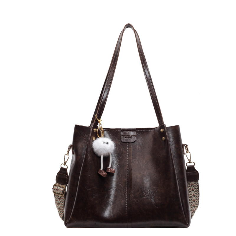 Retro kožna tote torba s plisiranom dizajnom i velikim kapacitetom, unisex