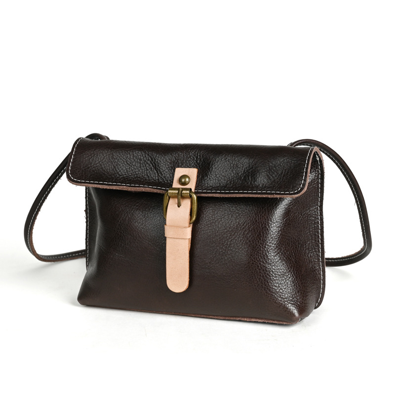 Ručna izrada ženska torba od prave kože, gornji sloj teleće kože, stil Saddle Bag, podstava od najlona, zip zatvarač