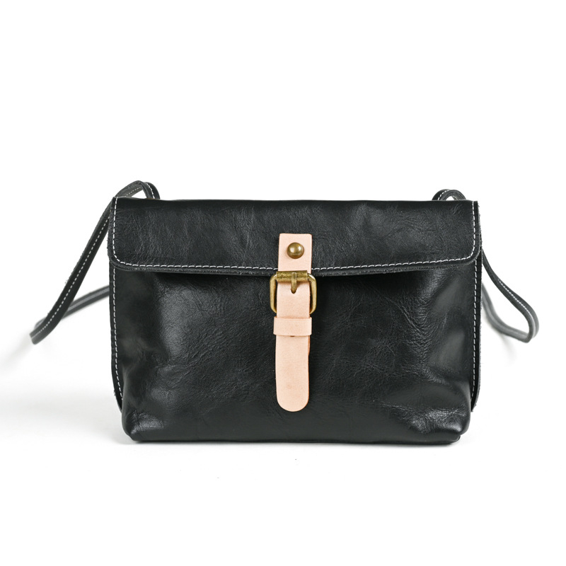 Ručna izrada ženska torba od prave kože, gornji sloj teleće kože, stil Saddle Bag, podstava od najlona, zip zatvarač