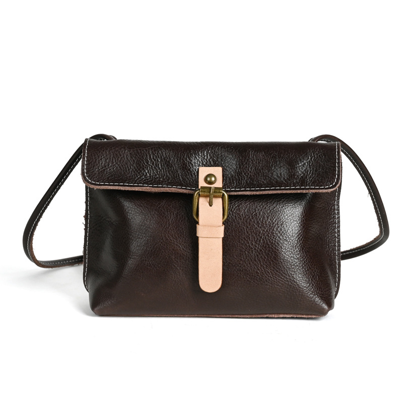 Ručna izrada ženska torba od prave kože, gornji sloj teleće kože, stil Saddle Bag, podstava od najlona, zip zatvarač