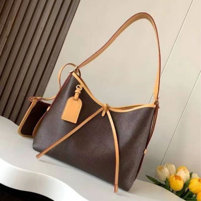 Carryall ženska torba — ulični stil, prava koža, tote torba u bucket obliku, zatvoren otvor, unutarnji laminirani džep sa zatvaračem
