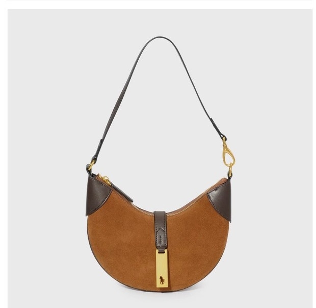 Geantă din piele naturală, formă semilună-sadelă, unisex, închidere cu fermoar, căptușeală poliester