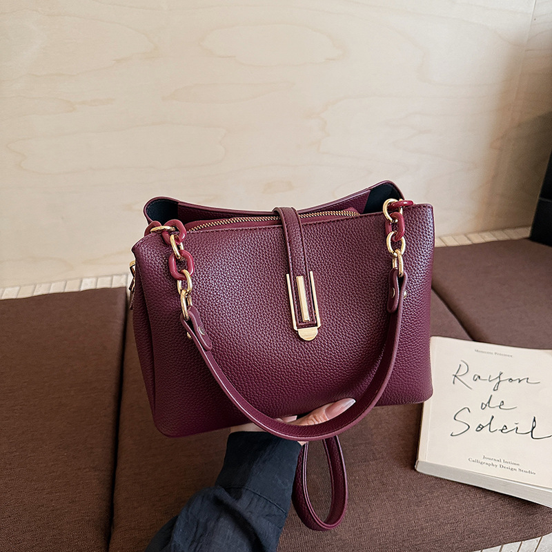 Ženska PU torba, gradski minimalistički stil, košarast oblik torbe, crossbody sa zatvaračem na zip, unutarnja džep za dokumente, s jednim remenom