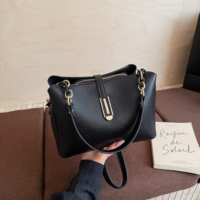 Ženska PU torba, gradski minimalistički stil, košarast oblik torbe, crossbody sa zatvaračem na zip, unutarnja džep za dokumente, s jednim remenom