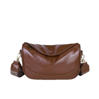 Geantă de damă în formă de dumpling, PU, stil stradal, cu fermoar, căptușeală poliester, buzunar interior cu fermoar, Zhuowang, Toamnă 2025