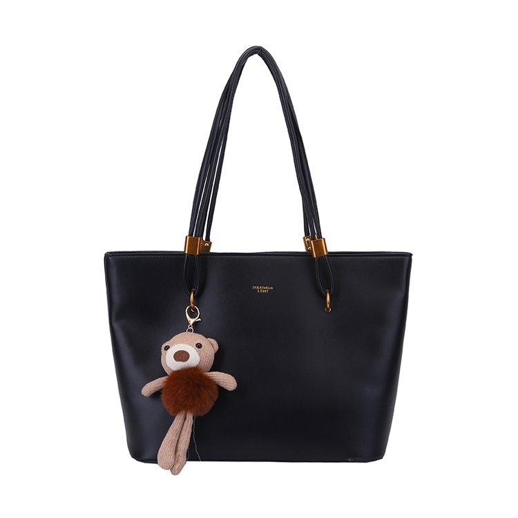 Torba Tote za žene velike kapacitete - retro minimalistički stil, PU materijal, jednostruki rameni pojas, zatvaranje na zip, poliesterska podstava, svakodnevna upotreba