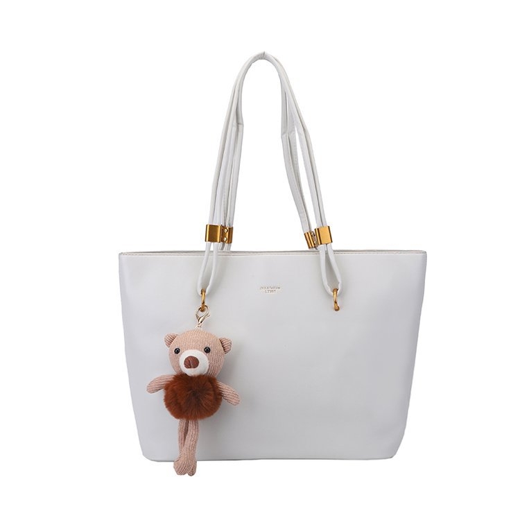 Torba Tote za žene velike kapacitete - retro minimalistički stil, PU materijal, jednostruki rameni pojas, zatvaranje na zip, poliesterska podstava, svakodnevna upotreba