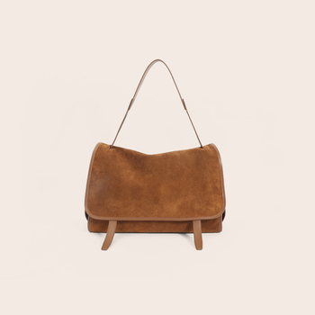 Geantă messenger din piele naturală, stil urban simplu, formă vertical pătrată, închidere magnetică, buzunar interior pentru telefon și buzunar laminat cu fermoar