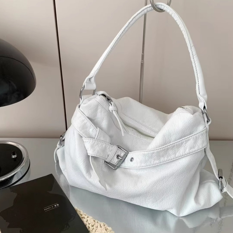 Geantă Tote pentru umăr - piele PU, formă verticală pătrată, închidere cu fermoar, buzunar interior cu fermoar, bretele duble