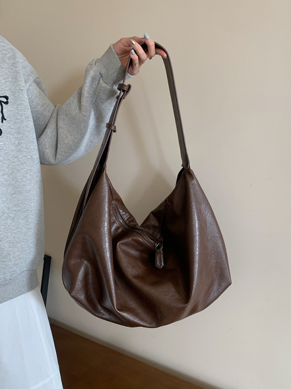 Geantă Tote, PU material, formă orizontală pătrată, închidere cu fermoar, buzunar ascuns cu fermoar