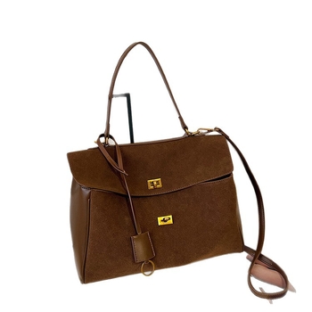 Geantă tote din PU pentru afaceri cu căptușeală din nailon, formă orizontală pătrată, închidere cu lacăt, buzunare interioare: fermoar, telefon și ID, două mânere