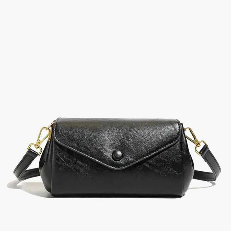 Geantă de umăr/Crossbody, PU piele, stil urban minimalist, închidere tip capac, buzunar interior cu fermoar, căptușeală poliester