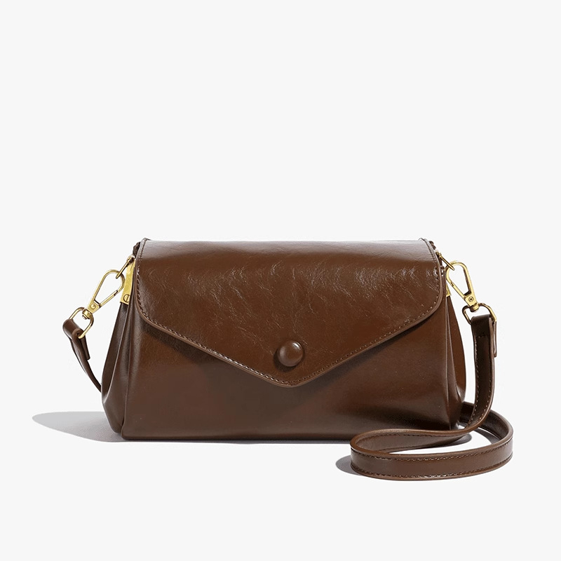 Geantă de umăr/Crossbody, PU piele, stil urban minimalist, închidere tip capac, buzunar interior cu fermoar, căptușeală poliester