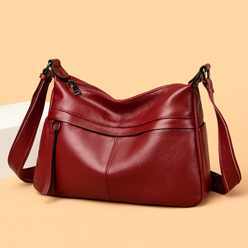 Geantă Tote pentru femei, stil street, din piele naturală, formă orizontală pătrată, închidere cu fermoar