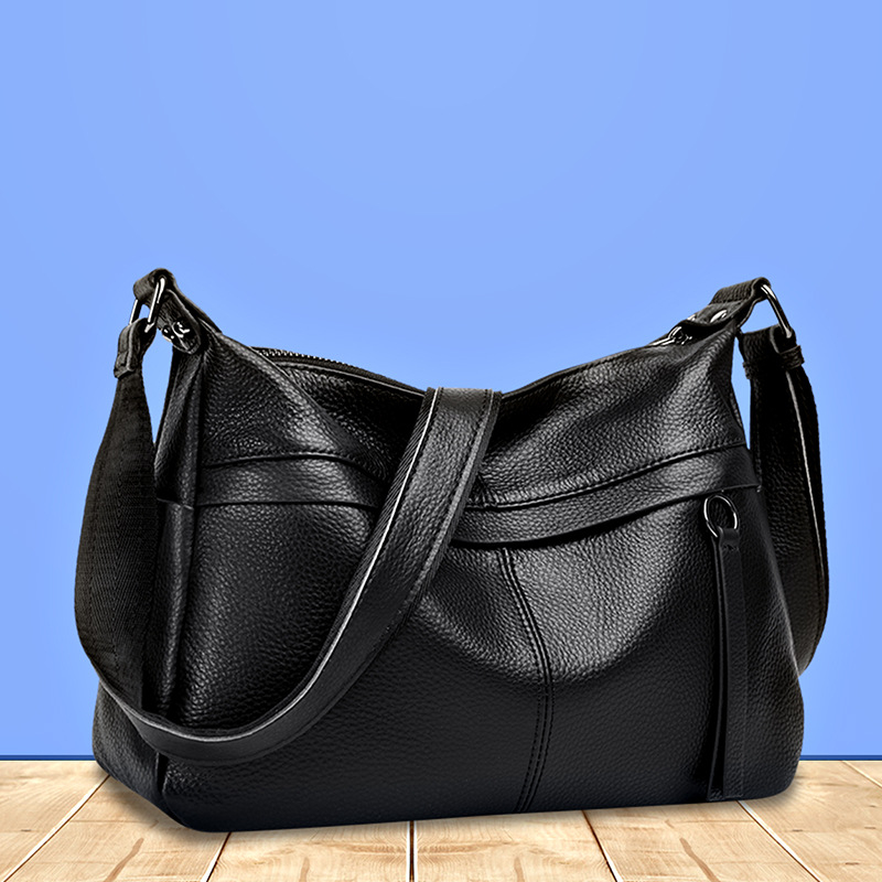 Geantă Tote pentru femei, stil street, din piele naturală, formă orizontală pătrată, închidere cu fermoar