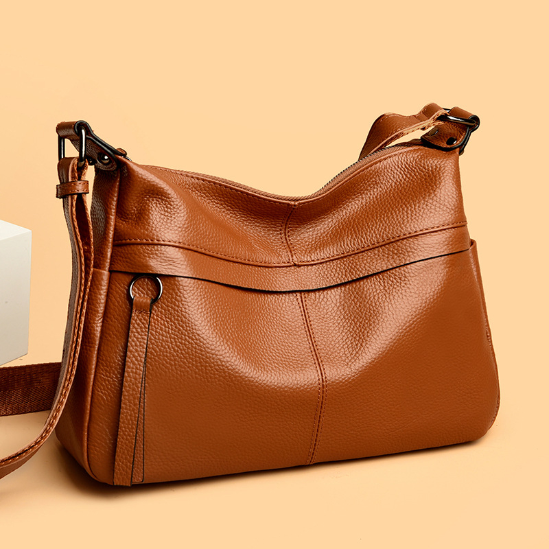 Geantă Tote pentru femei, stil street, din piele naturală, formă orizontală pătrată, închidere cu fermoar