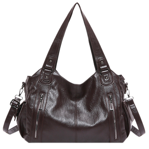 Ženska crossbody tote torba od PU kože, visokokvalitetni retro stil, velik kapacitet, tri naramenice i unutarnja džep sa zatvaračem
