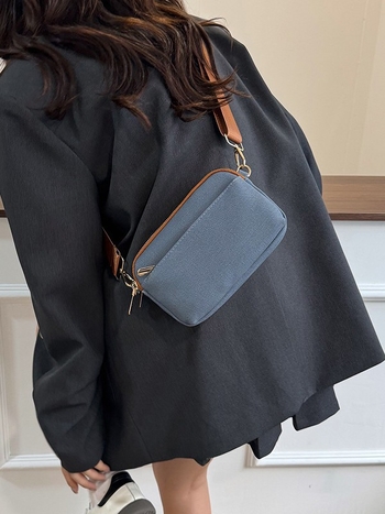 PU crossbody torba – kvadratnog oblika, zatvarač, unutarnji džepovi za telefon i dokumente, jedan remen, svakodnevna upotreba