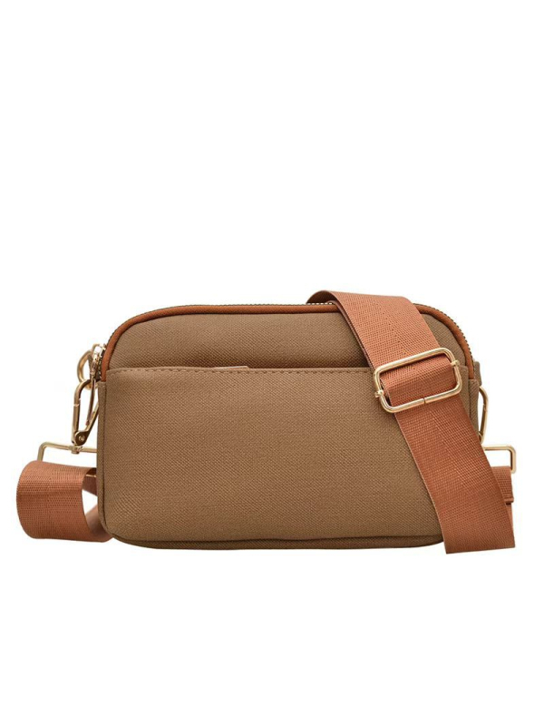 PU crossbody torba – kvadratnog oblika, zatvarač, unutarnji džepovi za telefon i dokumente, jedan remen, svakodnevna upotreba