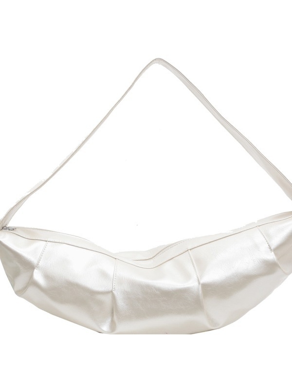 Női PU bőrből készült Dumpling táska, vízszintes négyszög alakú, cipzáras záródás, telefon zseb, poliészter bélés