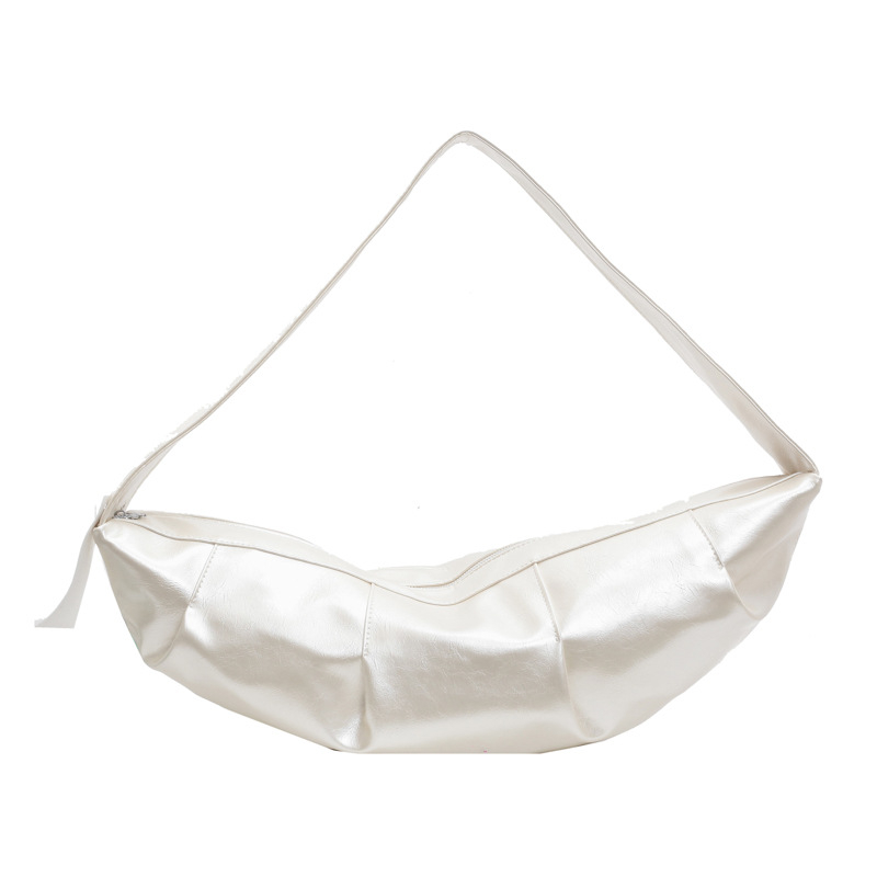 Női PU bőrből készült Dumpling táska, vízszintes négyszög alakú, cipzáras záródás, telefon zseb, poliészter bélés